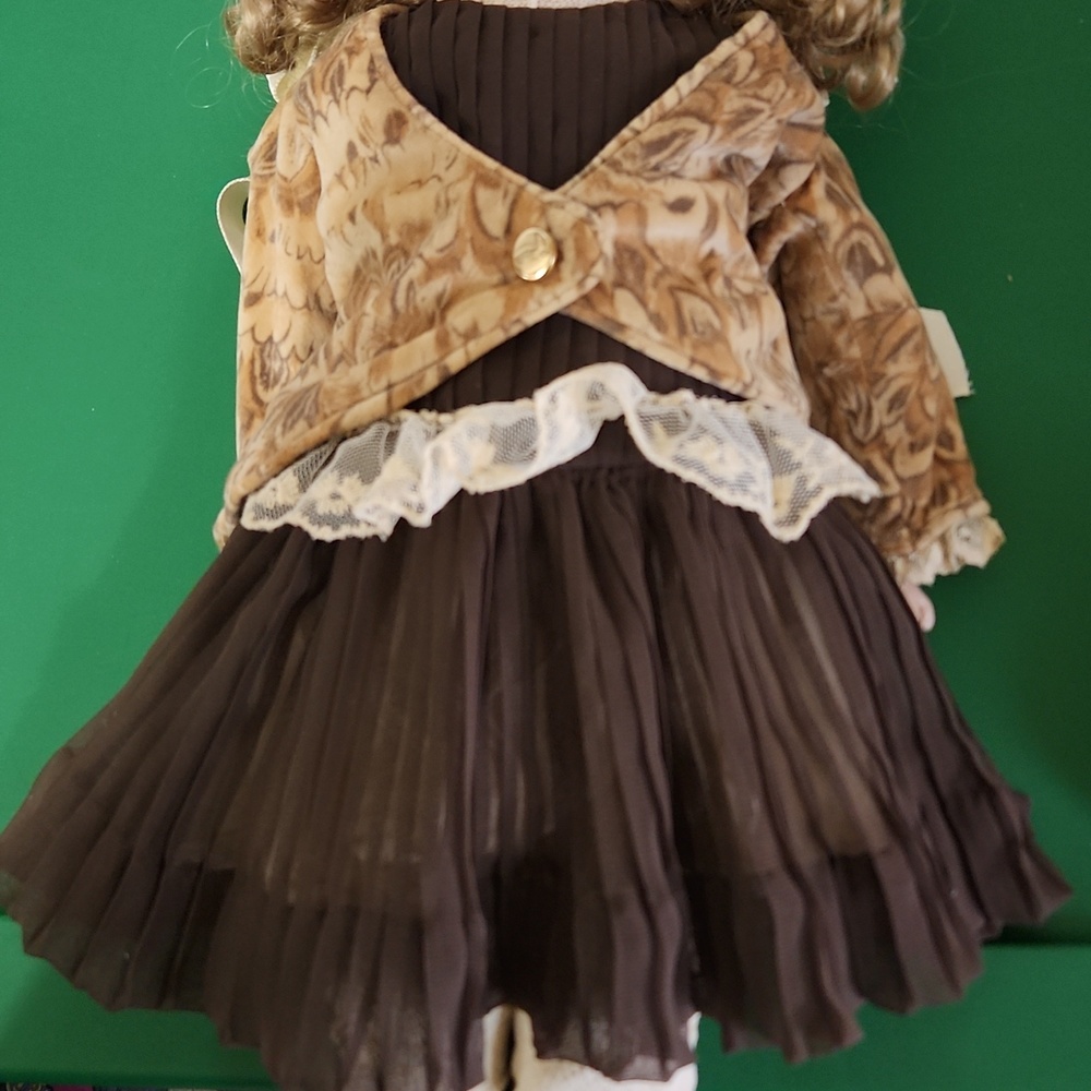 Vintage Bisque Doll W/jointed Leather Torso/thighs, Knit Socks And Vintage Dress - Picture 5 of 10